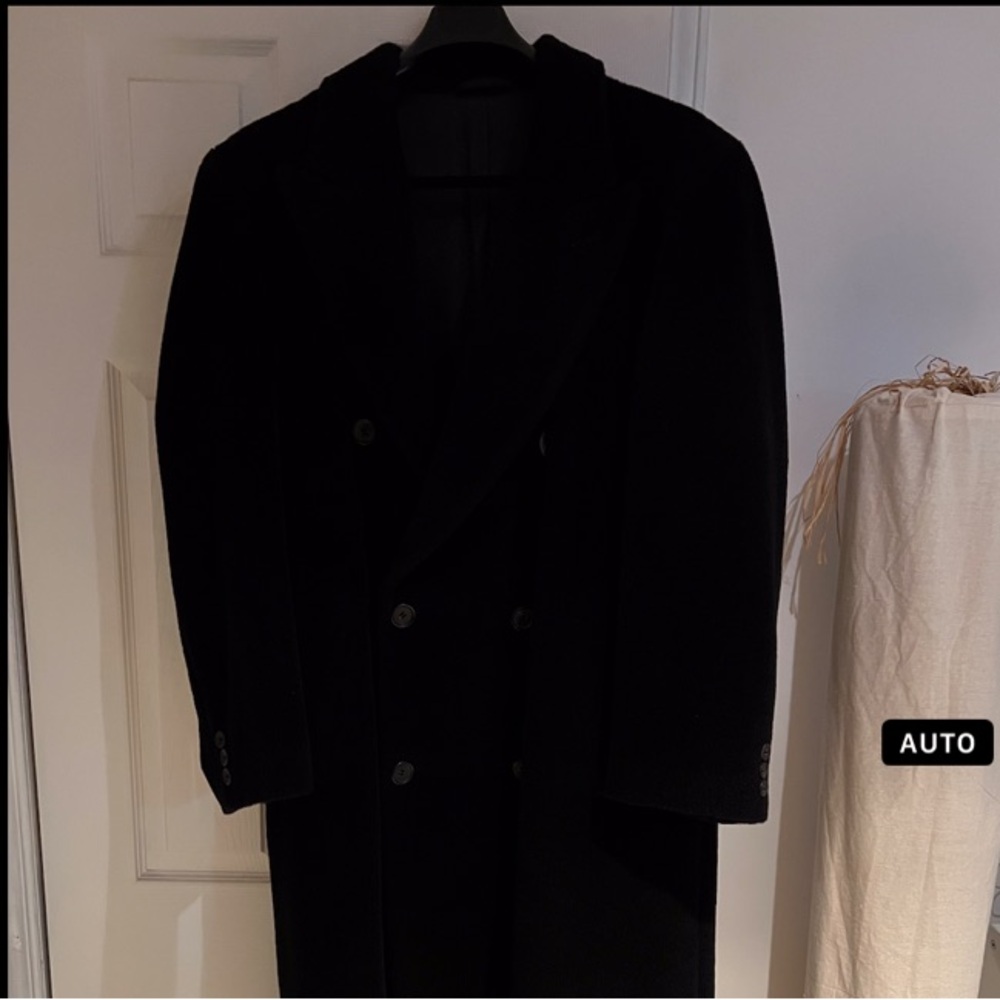 Boss Men's Black Double-Breasted Pea Coat